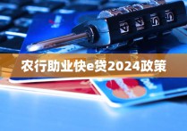 农行助业快e贷2024政策